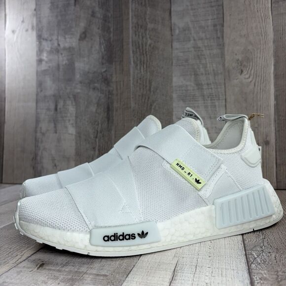Adidas NMD R1 Women's 9 Slip On Running Shoes Sneakers White Almost Lime  GW5699